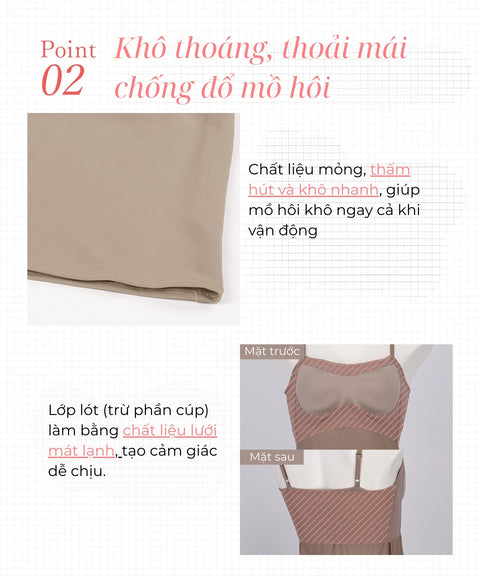 Áo bra top 2 dây dáng dài IET1052