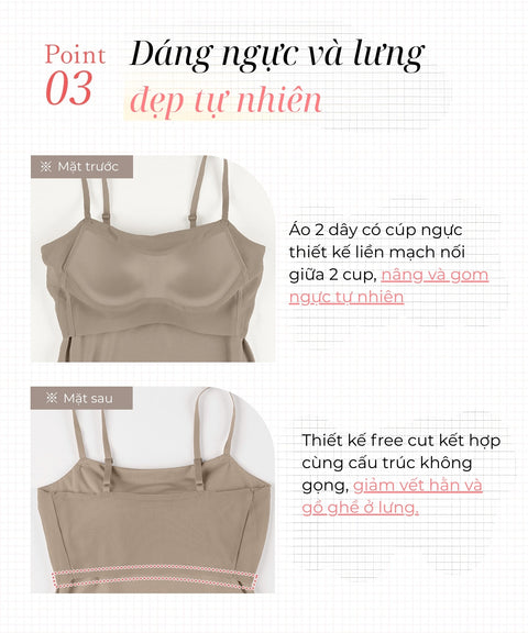 Áo bra top 2 dây dáng dài IET1052