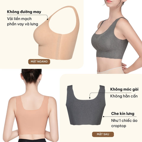Áo lót không gọng ICGG510 GOCOCI 50% Cupra Chất sợi từ cotton, mềm mại & thoải mái