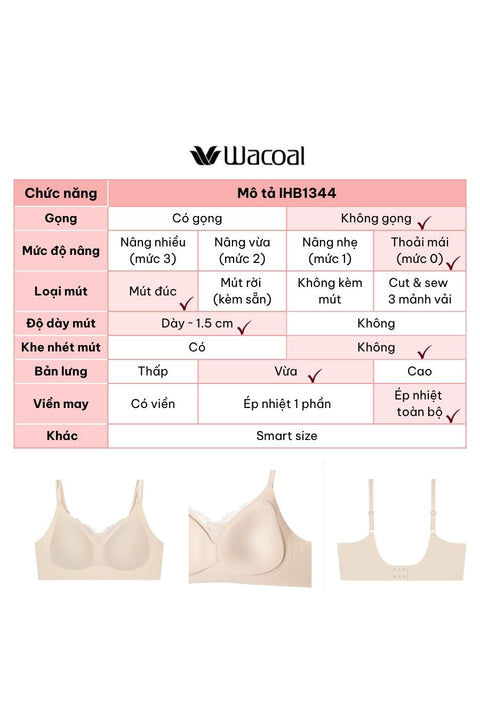 Áo lót Wacoal không gọng, nâng nhẹ IHB1344