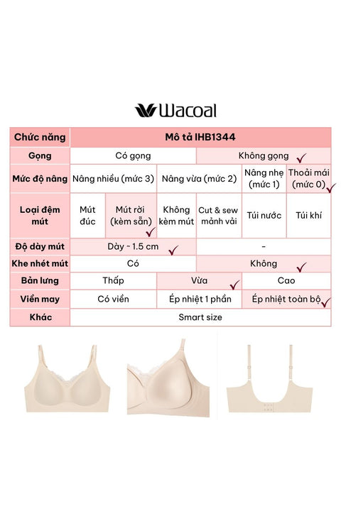 Áo lót Wacoal không gọng, nâng nhẹ IHB1344